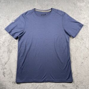Smartwool Active Short Sleeve Shirt Mens M Blue Merino Wool Blend Performance
